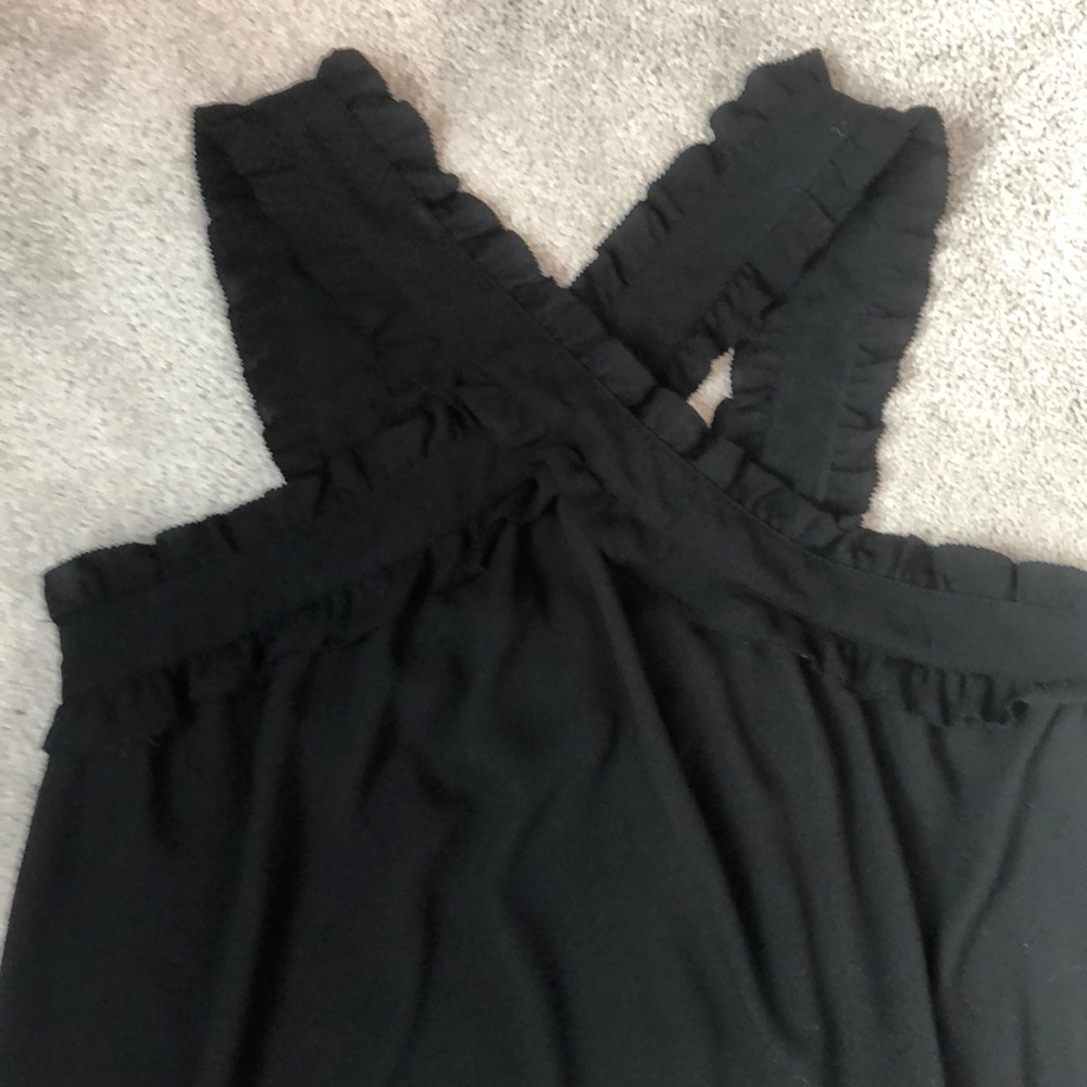 JCrew black crisscross blouse